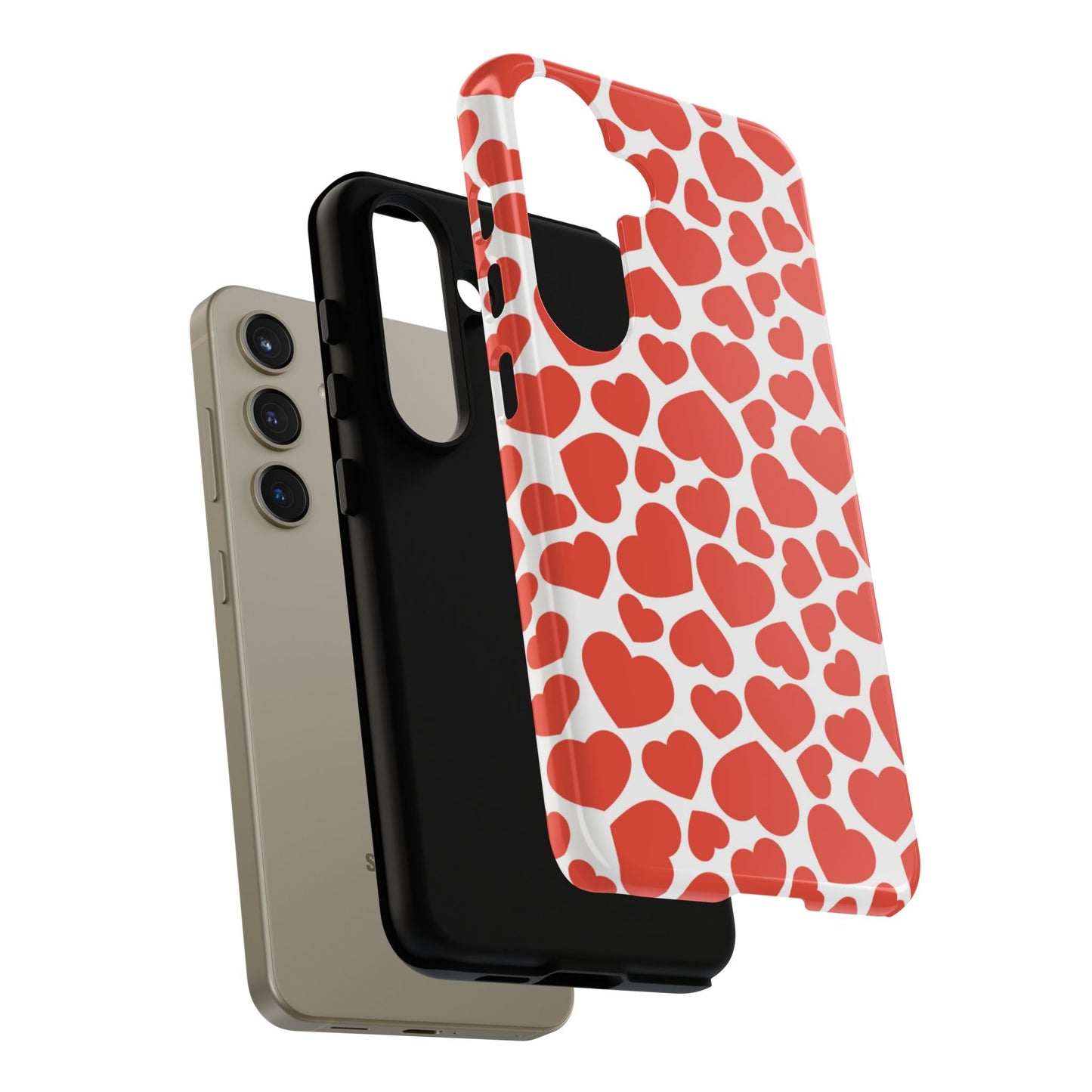 Playful White Hearts on Red Samsung Case - BOGO Cases