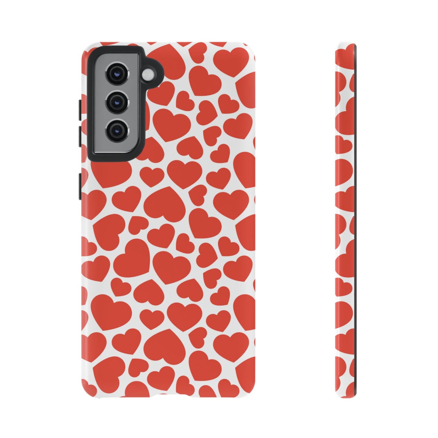 Playful White Hearts on Red Samsung Case - BOGO Cases