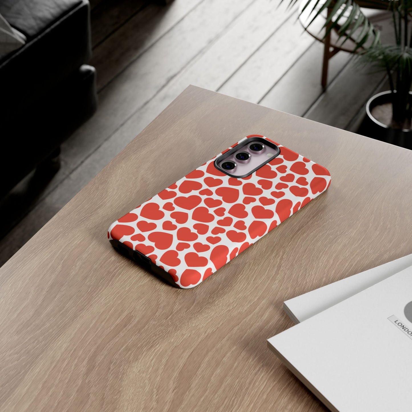 Playful White Hearts on Red Samsung Case - BOGO Cases