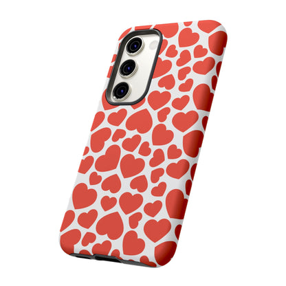 Playful White Hearts on Red Samsung Case - BOGO Cases