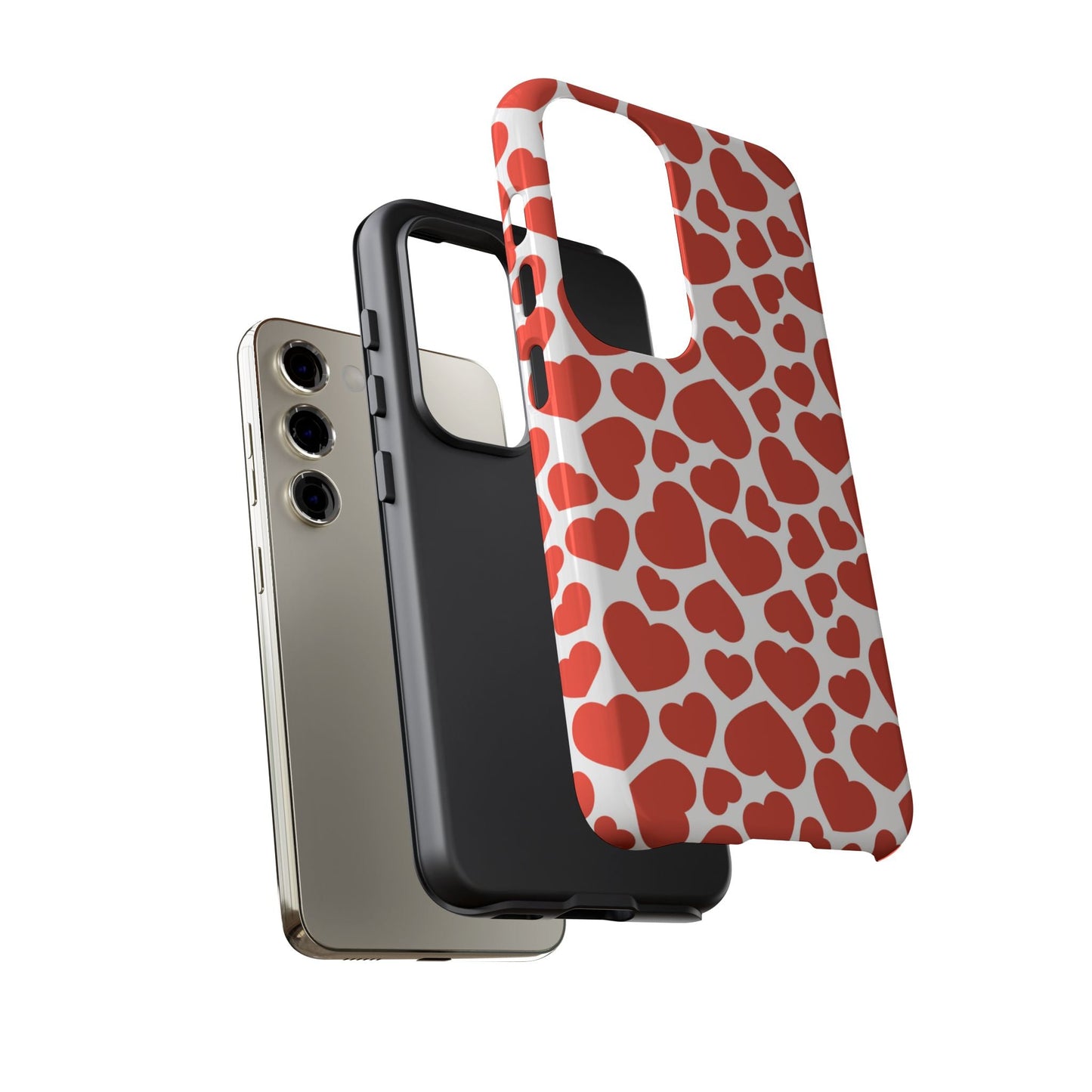 Playful White Hearts on Red Samsung Case - BOGO Cases