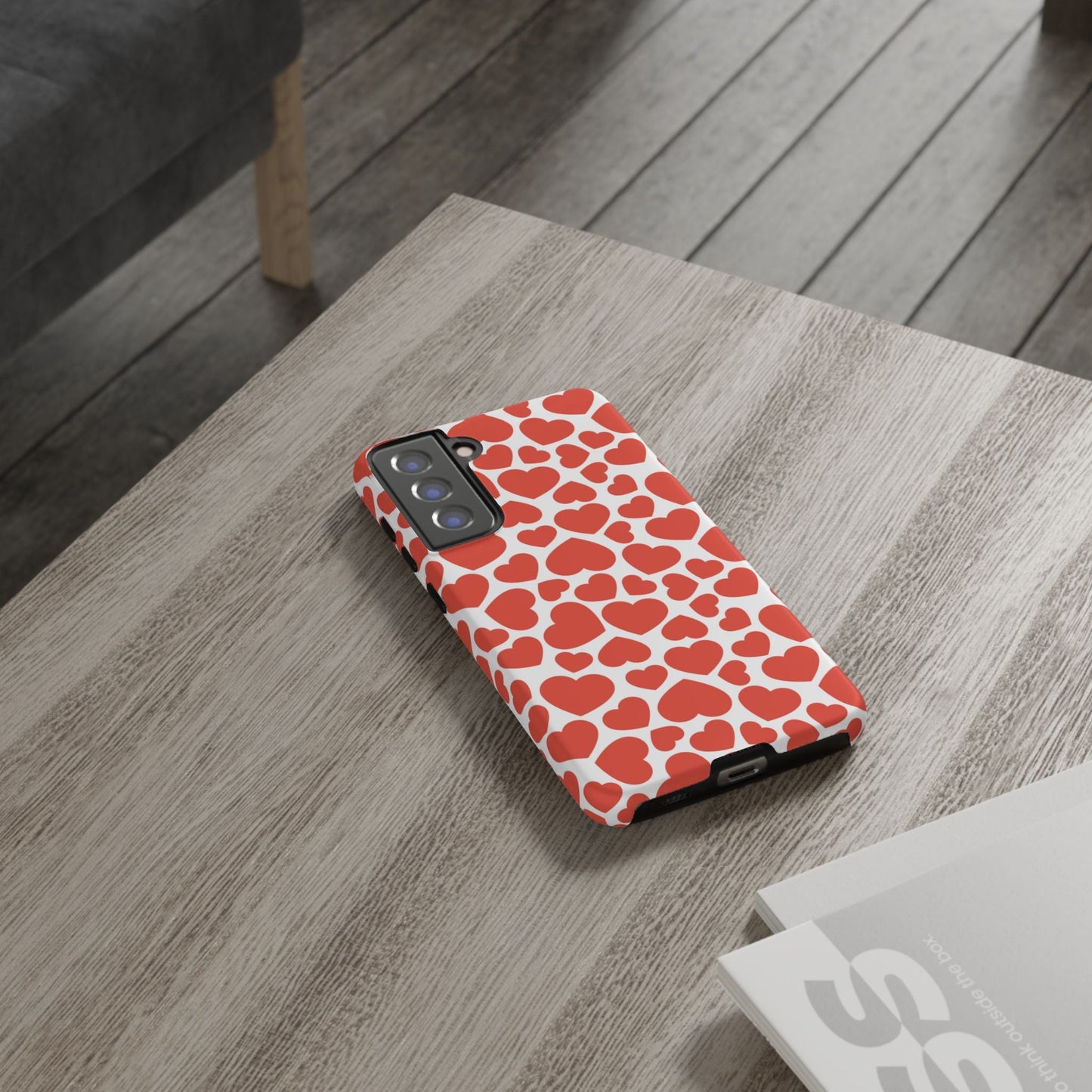 Playful White Hearts on Red Samsung Case - BOGO Cases