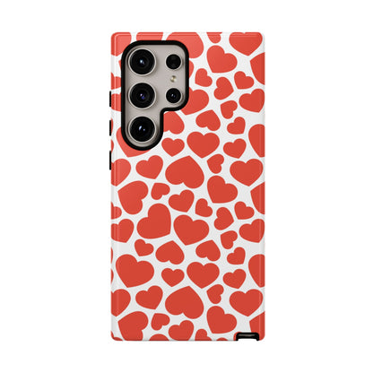 Playful White Hearts on Red Samsung Case - BOGO Cases