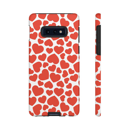 Playful White Hearts on Red Samsung Case - BOGO Cases