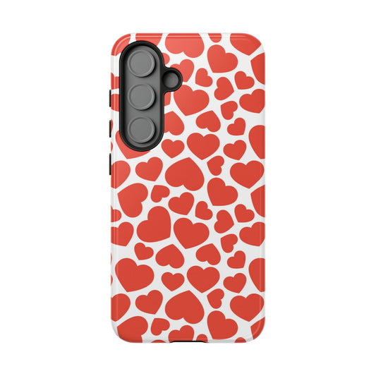 Playful White Hearts on Red Samsung Case - BOGO Cases