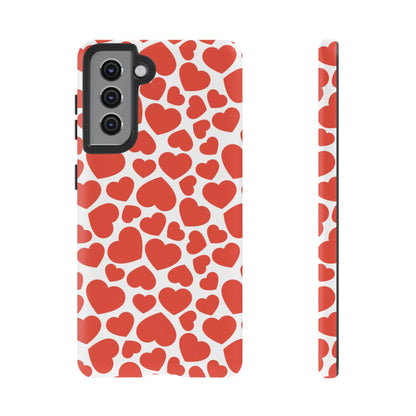 Playful White Hearts on Red Samsung Case - BOGO Cases