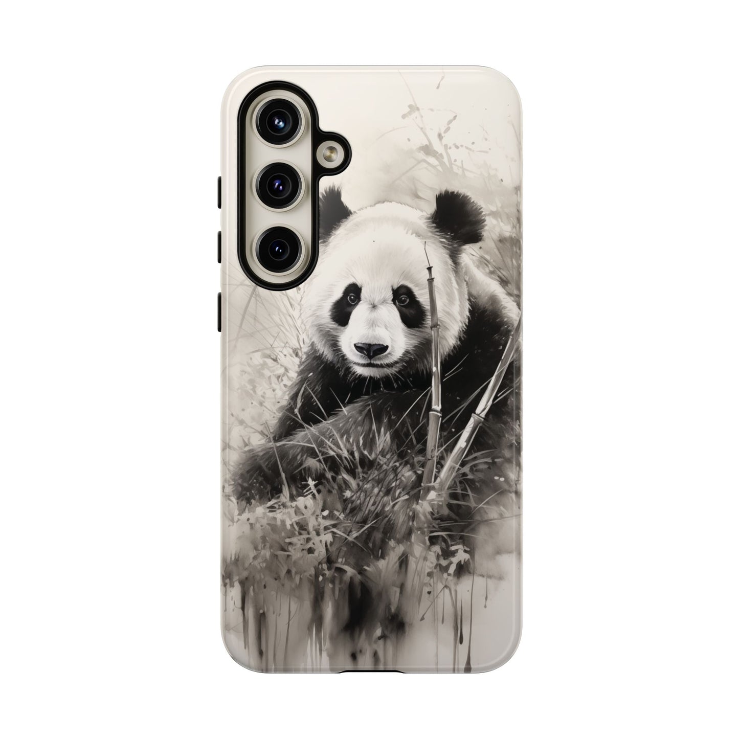 Premium Cute Phone Case: Charcoal Art Panda Bear Phone Cover - Dual Layer Protection for iPhone & Samsung Galaxy - Tough and Stylish! - BOGO Cases