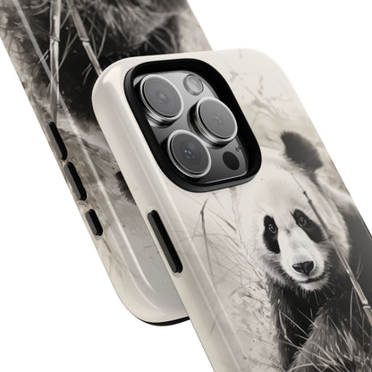 Premium Cute Phone Case: Charcoal Art Panda Bear Phone Cover - Dual Layer Protection for iPhone & Samsung Galaxy - Tough and Stylish! - BOGO Cases