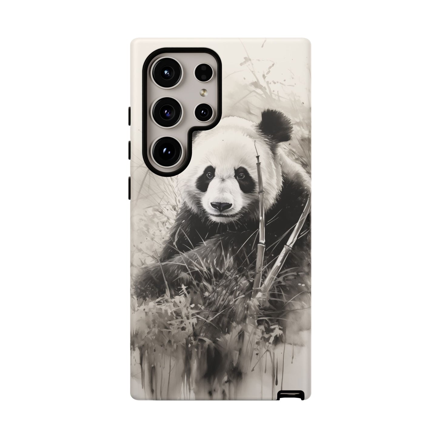 Premium Cute Phone Case: Charcoal Art Panda Bear Phone Cover - Dual Layer Protection for iPhone & Samsung Galaxy - Tough and Stylish! - BOGO Cases