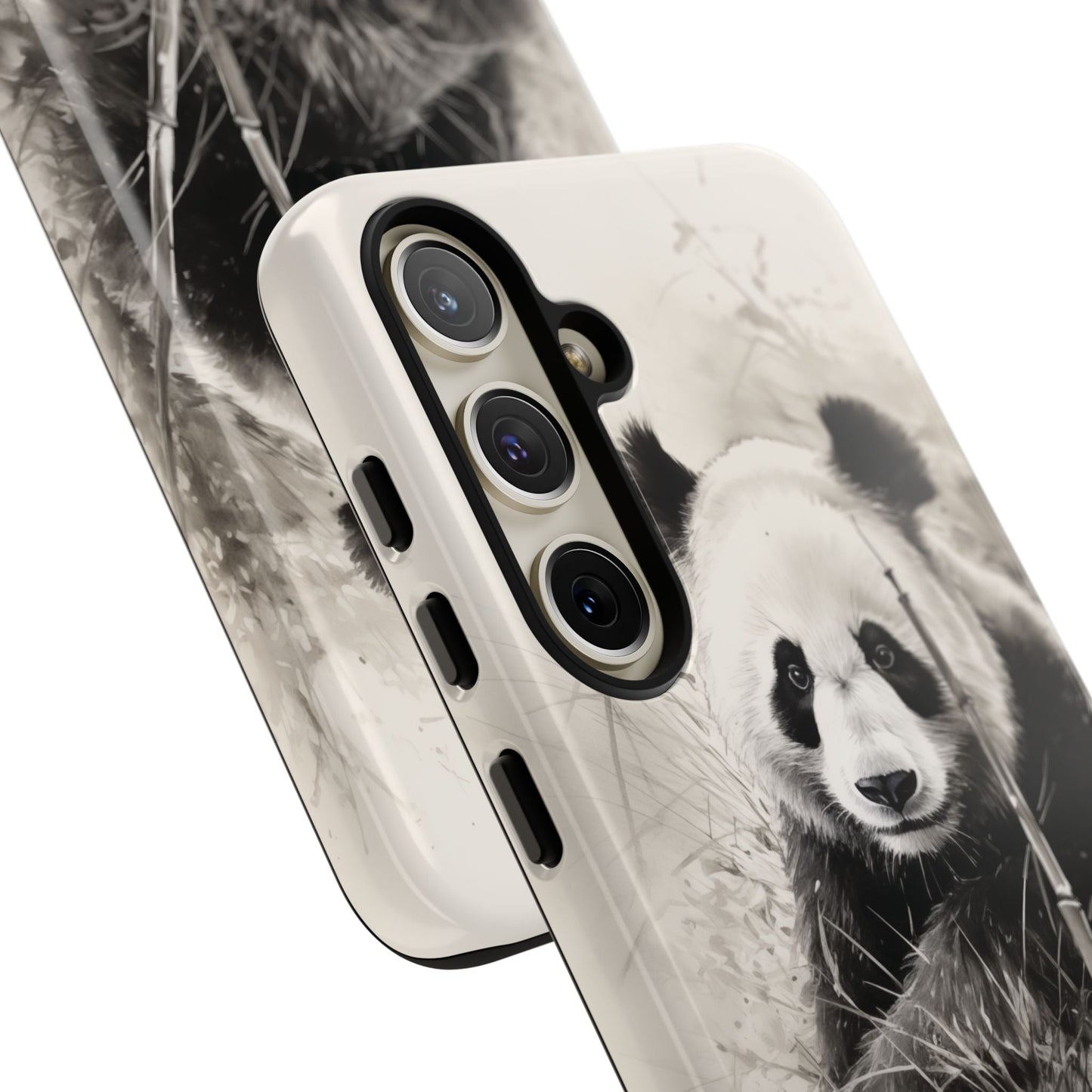 Premium Cute Phone Case: Charcoal Art Panda Bear Phone Cover - Dual Layer Protection for iPhone & Samsung Galaxy - Tough and Stylish! - BOGO Cases