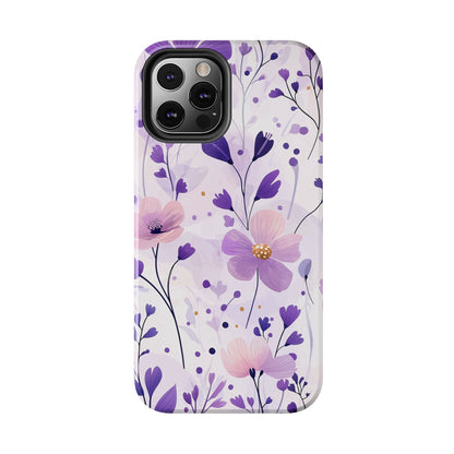 Purple Floral Bliss iPhone Case – Delicate Blossom Design - BOGO Cases