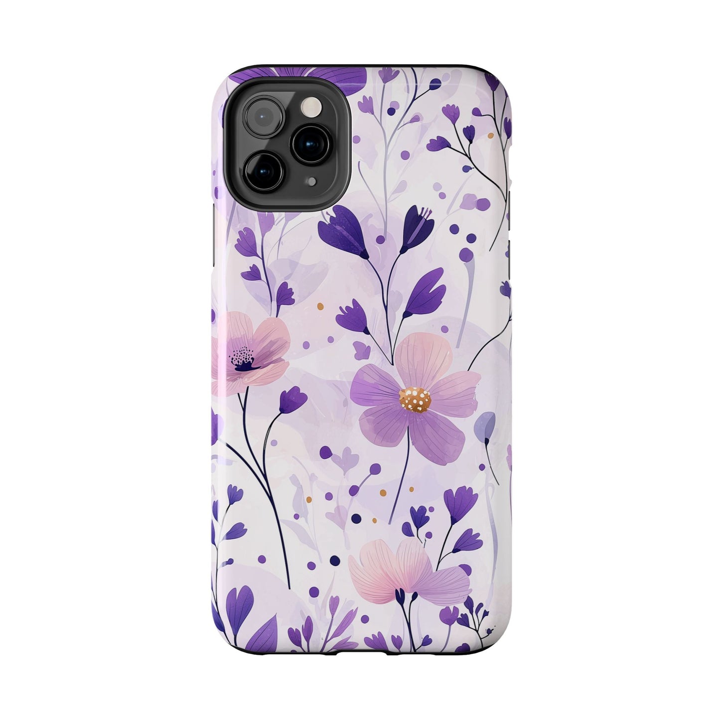 Purple Floral Bliss iPhone Case – Delicate Blossom Design - BOGO Cases