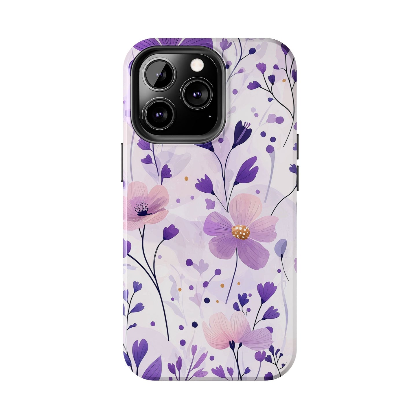 Purple Floral Bliss iPhone Case – Delicate Blossom Design - BOGO Cases