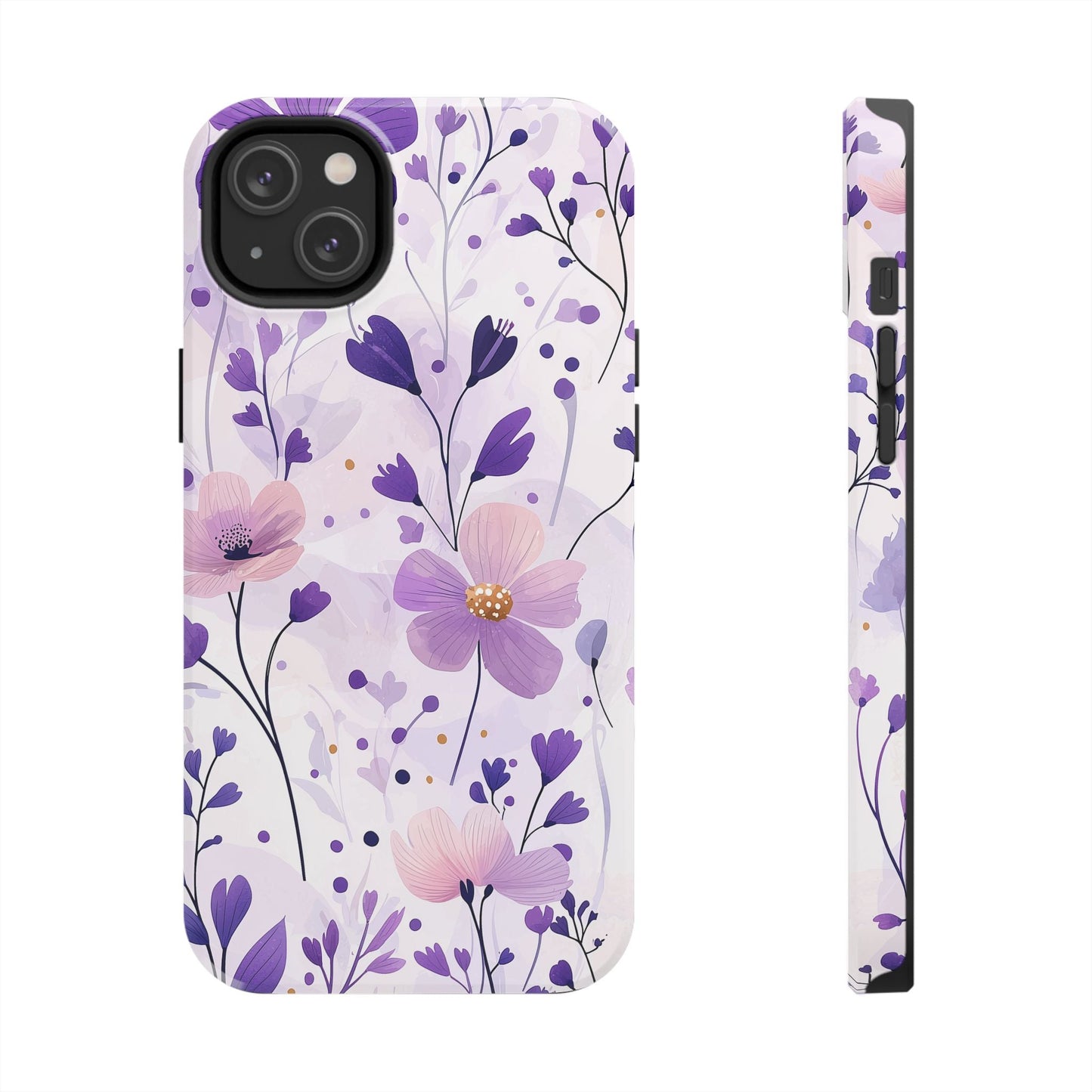 Purple Floral Bliss iPhone Case – Delicate Blossom Design - BOGO Cases