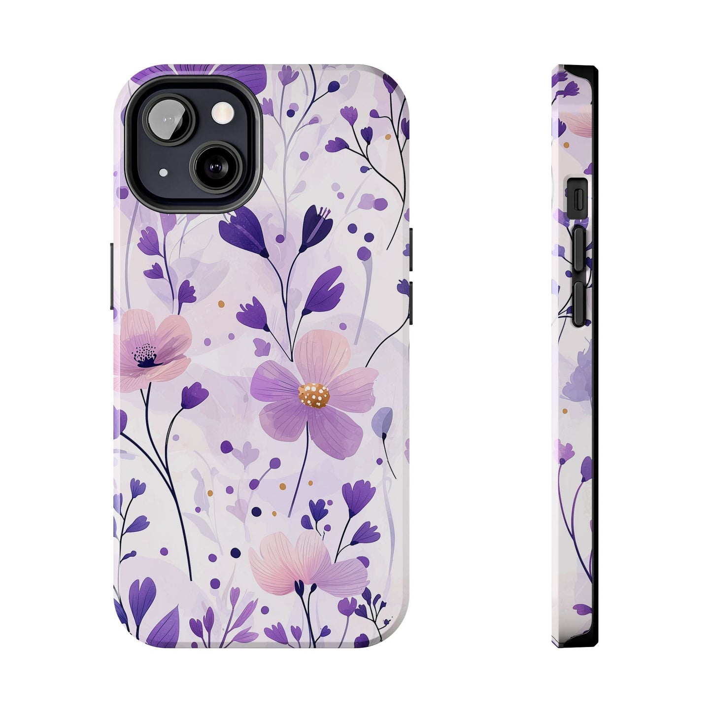 Purple Floral Bliss iPhone Case – Delicate Blossom Design - BOGO Cases