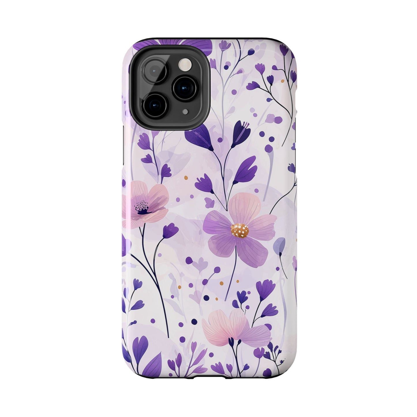 Purple Floral Bliss iPhone Case – Delicate Blossom Design - BOGO Cases