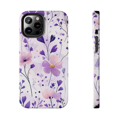 Purple Floral Bliss iPhone Case – Delicate Blossom Design - BOGO Cases