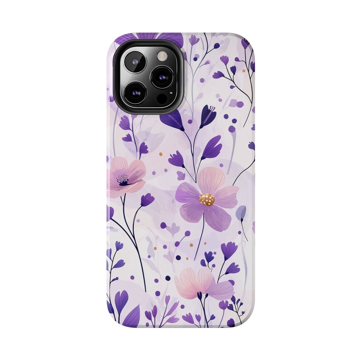 Purple Floral Bliss iPhone Case – Delicate Blossom Design - BOGO Cases