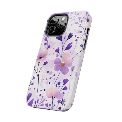 Purple Floral Bliss iPhone Case – Delicate Blossom Design - BOGO Cases