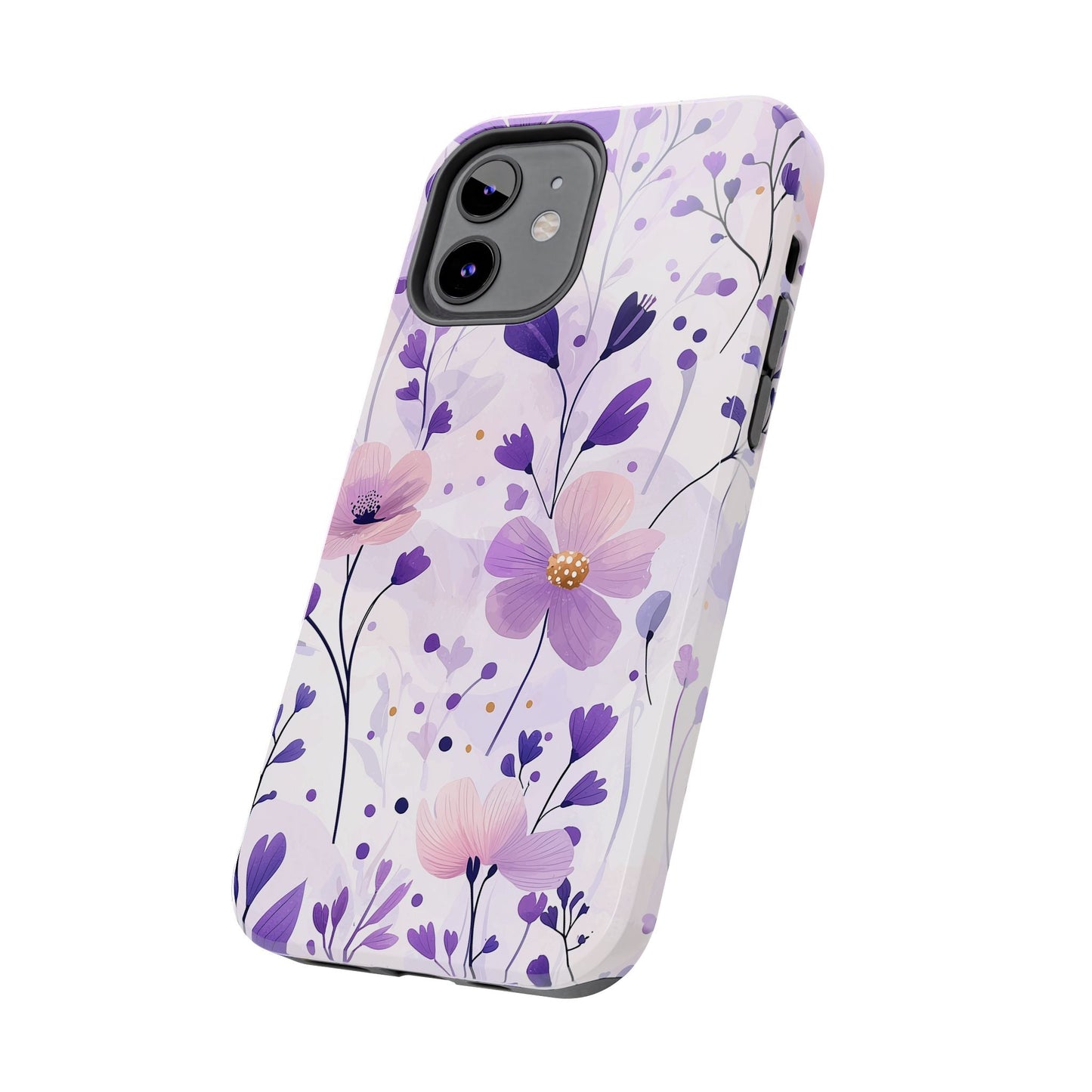 Purple Floral Bliss iPhone Case – Delicate Blossom Design - BOGO Cases