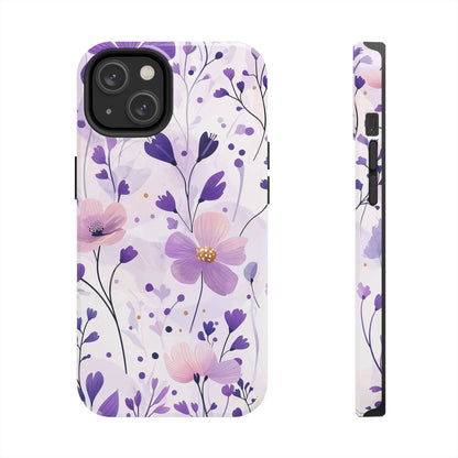 Purple Floral Bliss iPhone Case – Delicate Blossom Design - BOGO Cases