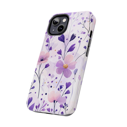 Purple Floral Bliss iPhone Case – Delicate Blossom Design - BOGO Cases