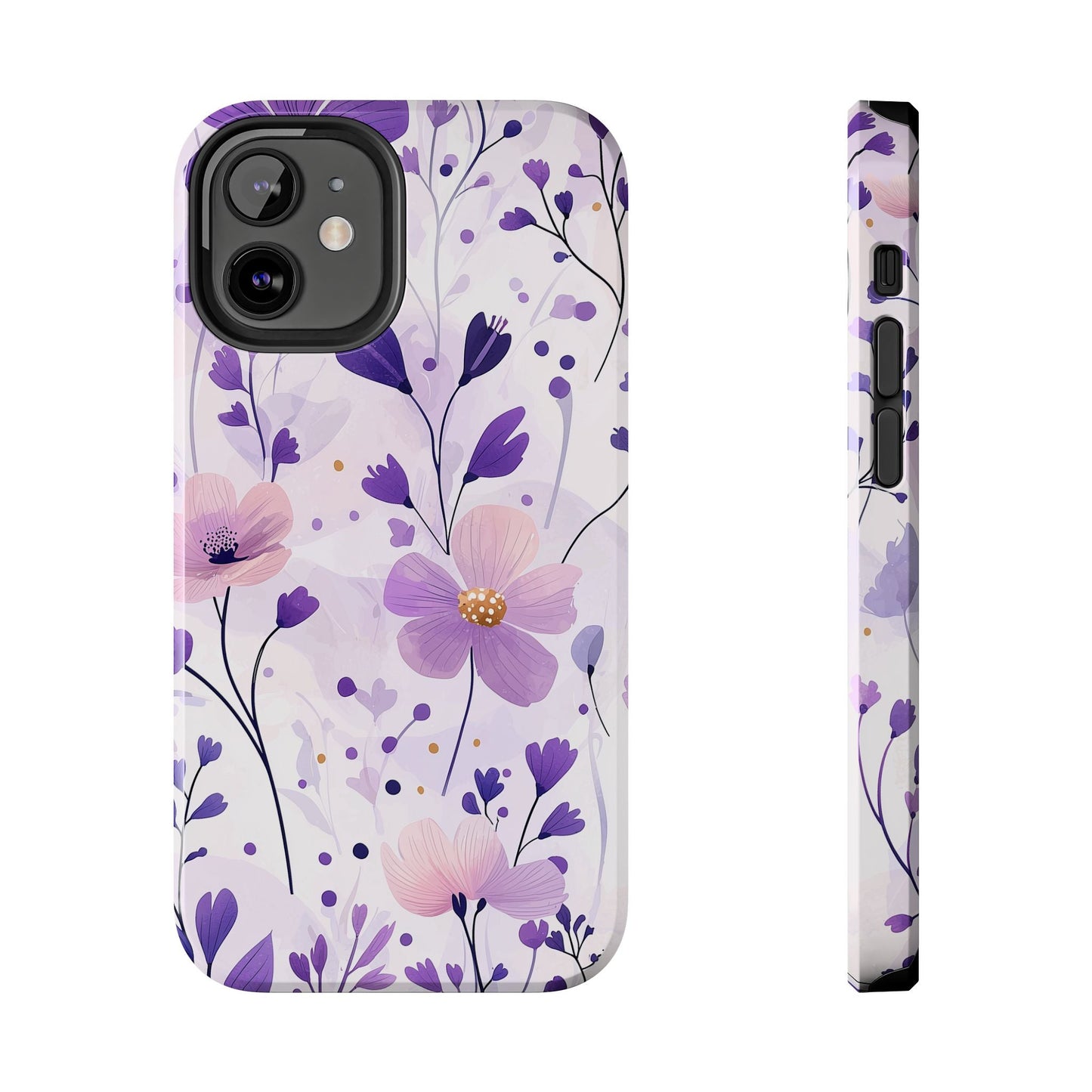 Purple Floral Bliss iPhone Case – Delicate Blossom Design - BOGO Cases