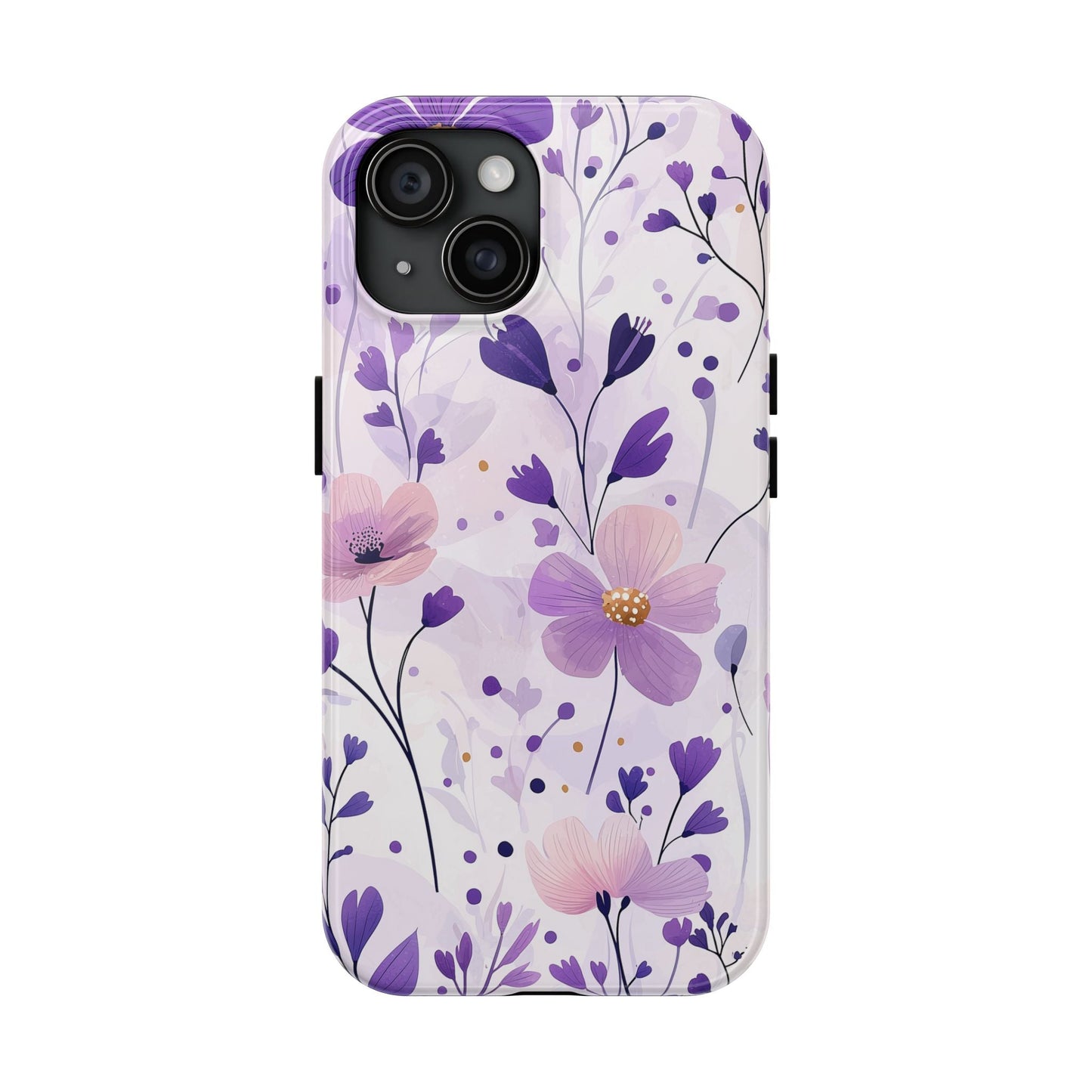 Purple Floral Bliss iPhone Case – Delicate Blossom Design - BOGO Cases