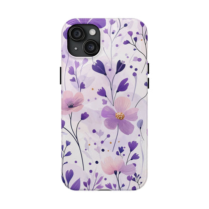 Purple Floral Bliss iPhone Case – Delicate Blossom Design - BOGO Cases