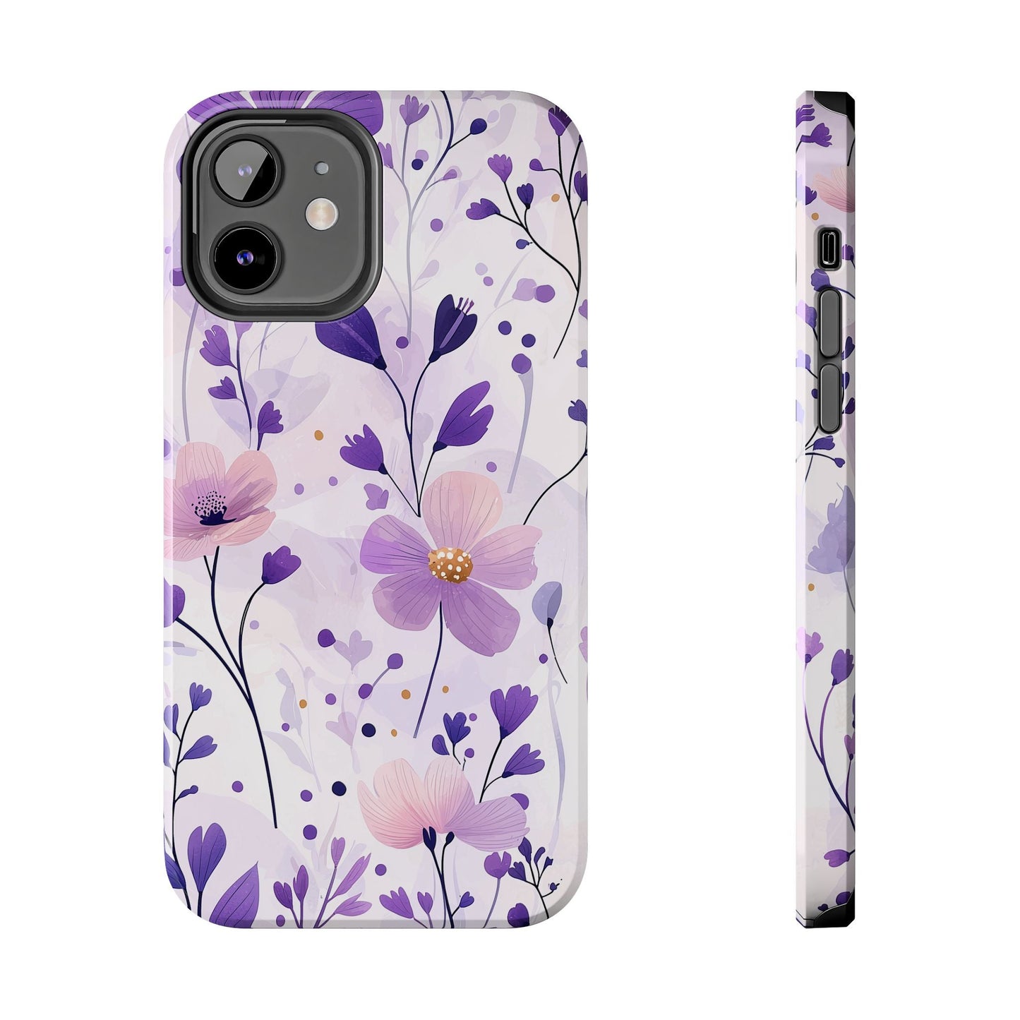 Purple Floral Bliss iPhone Case – Delicate Blossom Design - BOGO Cases