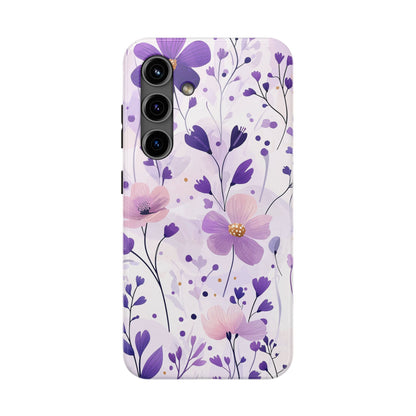 Purple Floral Bliss Samsung Galax Case – Delicate Blossom Design - BOGO Cases