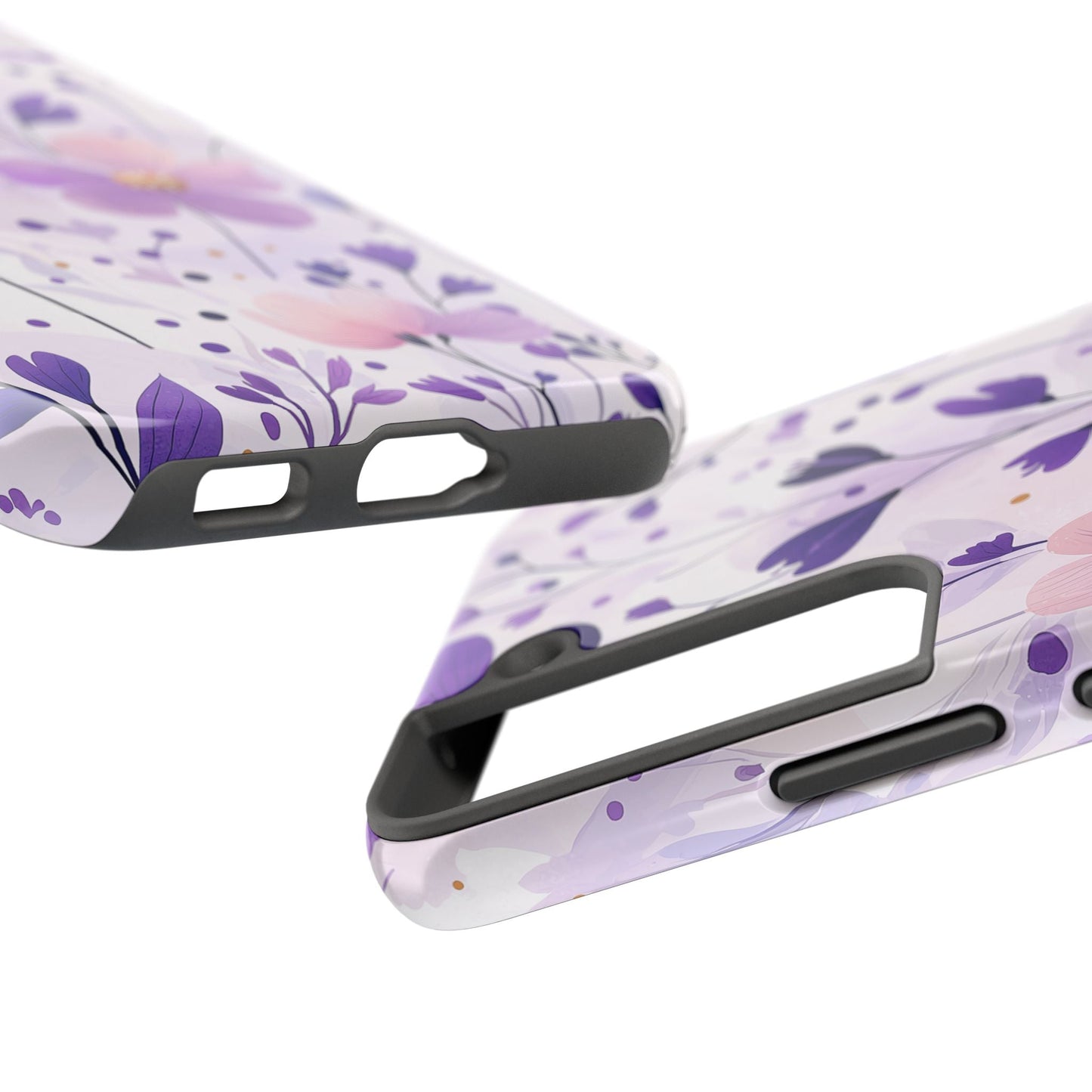 Purple Floral Bliss Samsung Galax Case – Delicate Blossom Design - BOGO Cases