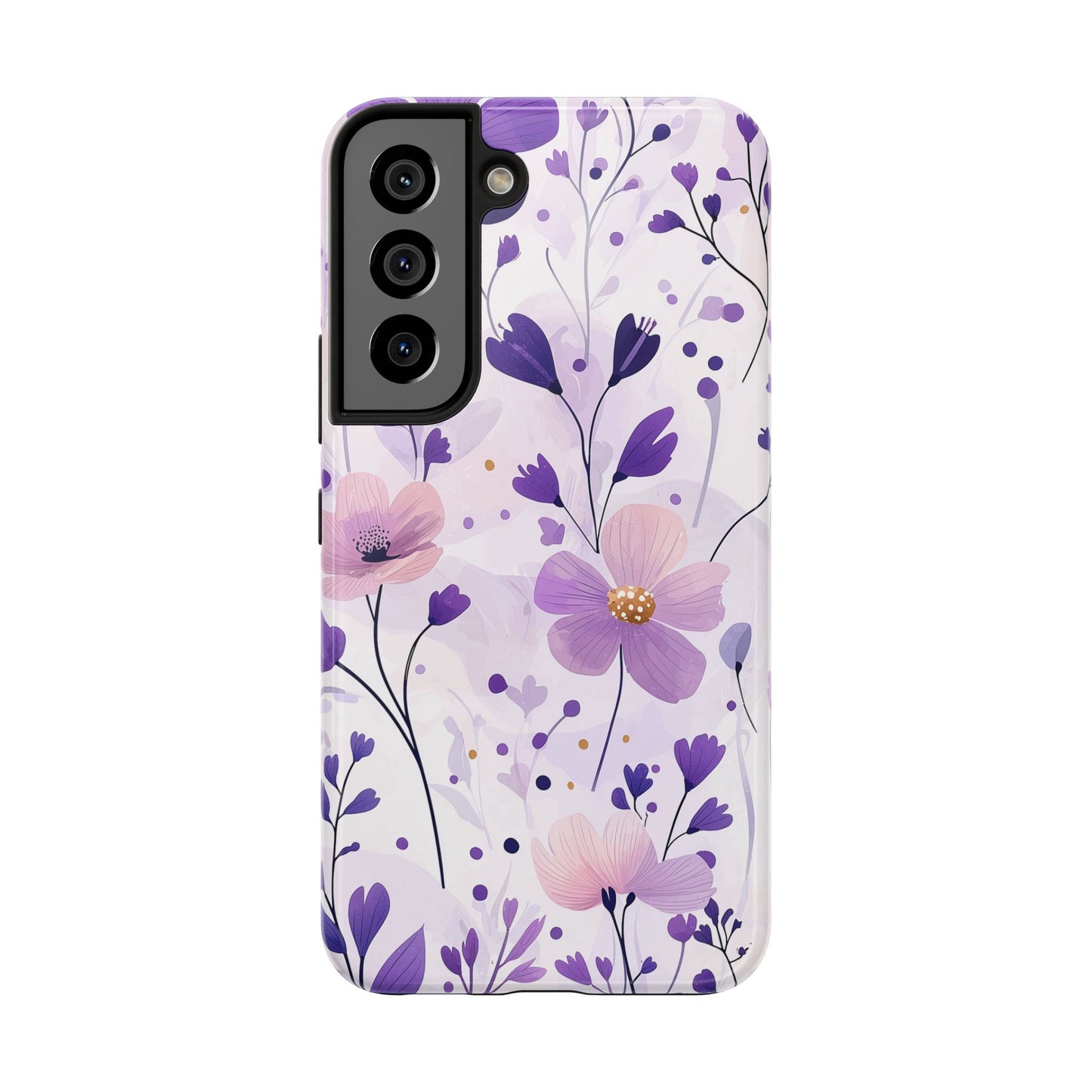 Purple Floral Bliss Samsung Galax Case – Delicate Blossom Design - BOGO Cases