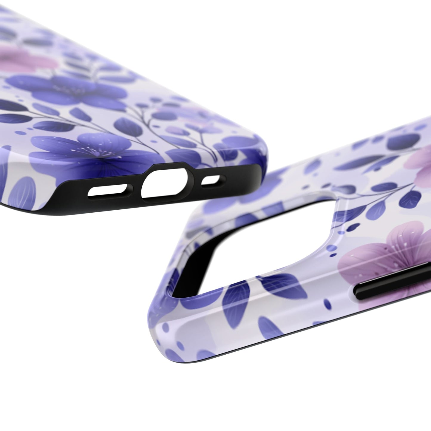 Purple Floral iPhone Case – Durable Protection with Elegant Flower Design - BOGO Cases