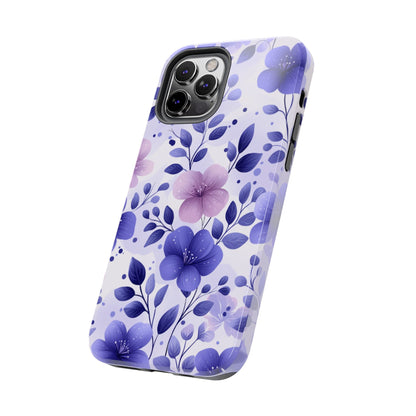 Purple Floral iPhone Case – Durable Protection with Elegant Flower Design - BOGO Cases