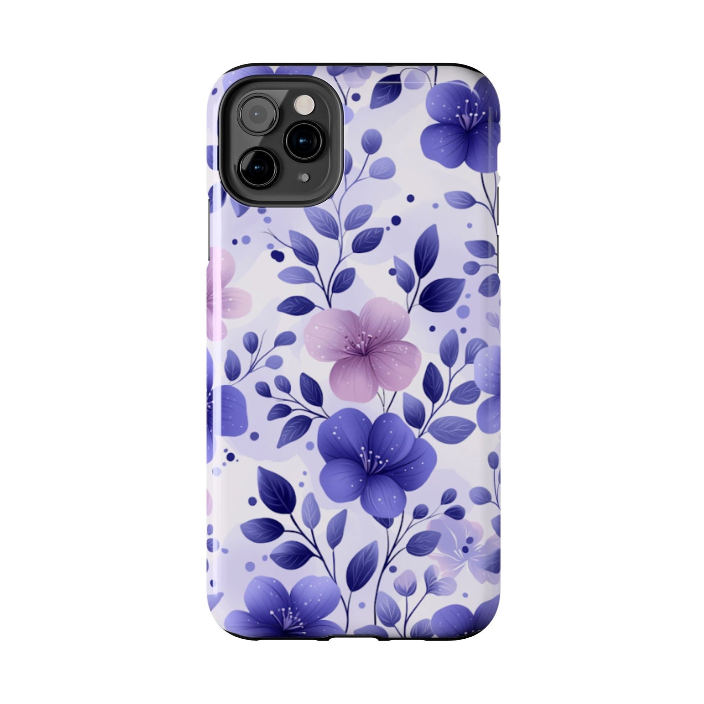 Purple Floral iPhone Case – Durable Protection with Elegant Flower Design - BOGO Cases