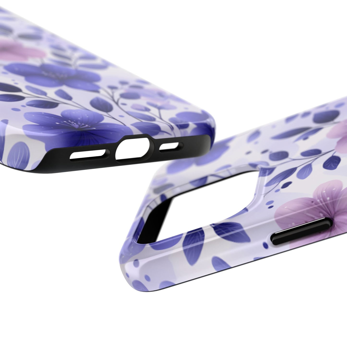 Purple Floral iPhone Case – Durable Protection with Elegant Flower Design - BOGO Cases