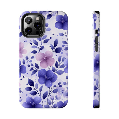 Purple Floral iPhone Case – Durable Protection with Elegant Flower Design - BOGO Cases