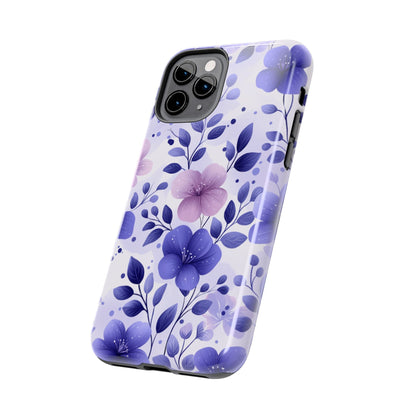 Purple Floral iPhone Case – Durable Protection with Elegant Flower Design - BOGO Cases