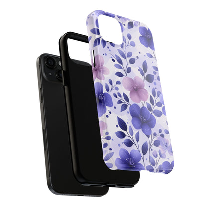 Purple Floral iPhone Case – Durable Protection with Elegant Flower Design - BOGO Cases