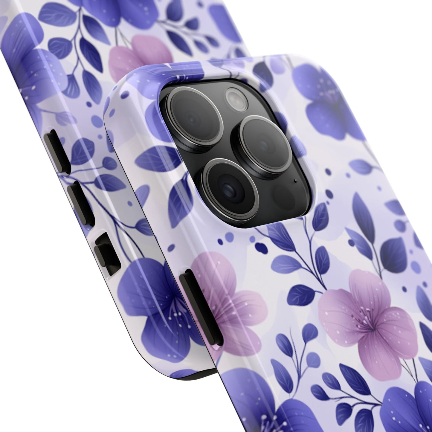 Purple Floral iPhone Case – Durable Protection with Elegant Flower Design - BOGO Cases