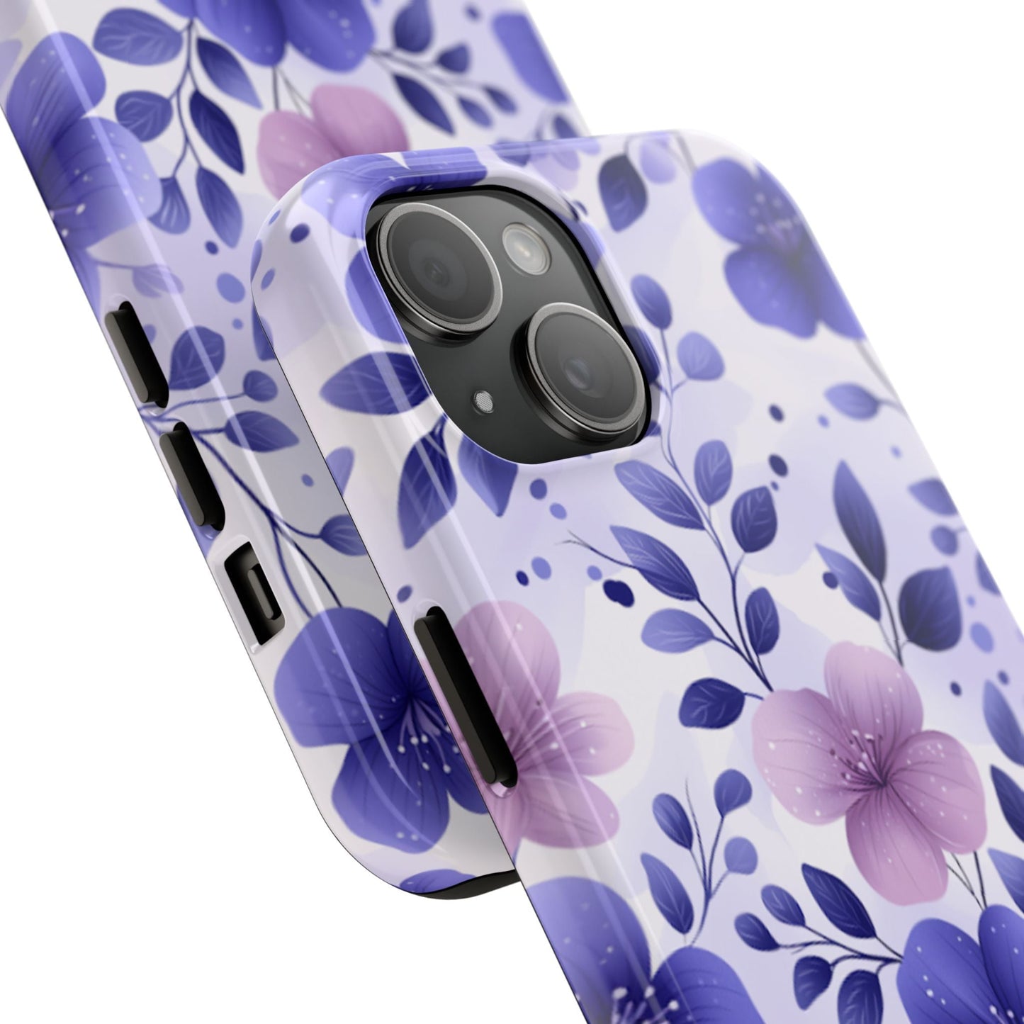 Purple Floral iPhone Case – Durable Protection with Elegant Flower Design - BOGO Cases