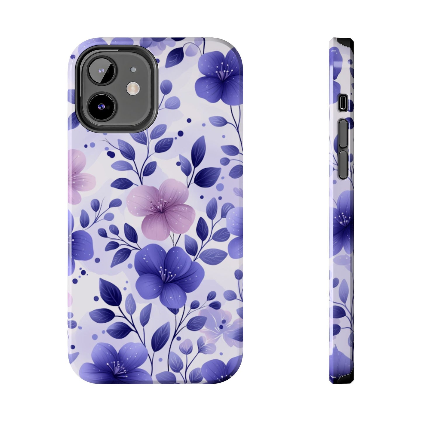 Purple Floral iPhone Case – Durable Protection with Elegant Flower Design - BOGO Cases