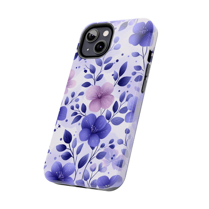 Purple Floral iPhone Case – Durable Protection with Elegant Flower Design - BOGO Cases