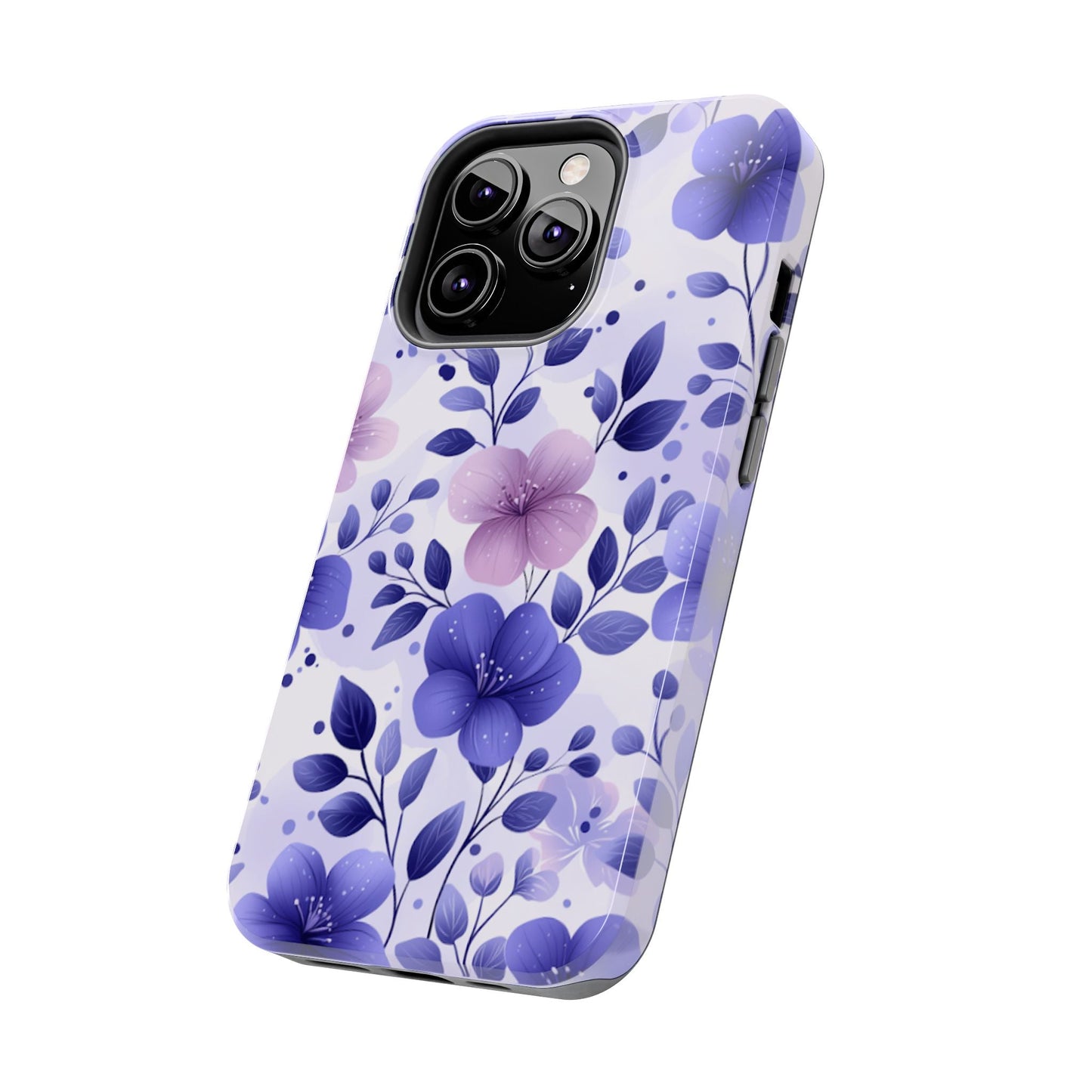 Purple Floral iPhone Case – Durable Protection with Elegant Flower Design - BOGO Cases