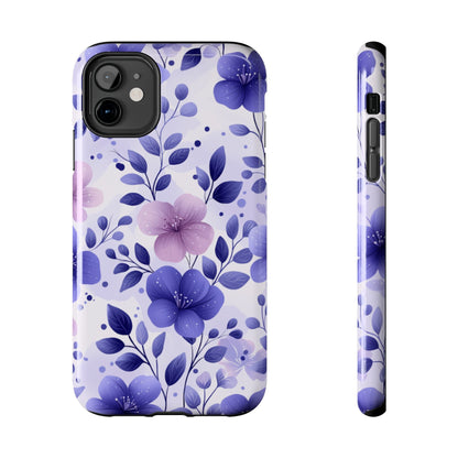 Purple Floral iPhone Case – Durable Protection with Elegant Flower Design - BOGO Cases