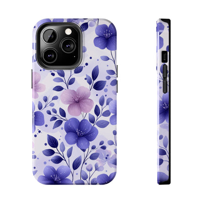 Purple Floral iPhone Case – Durable Protection with Elegant Flower Design - BOGO Cases