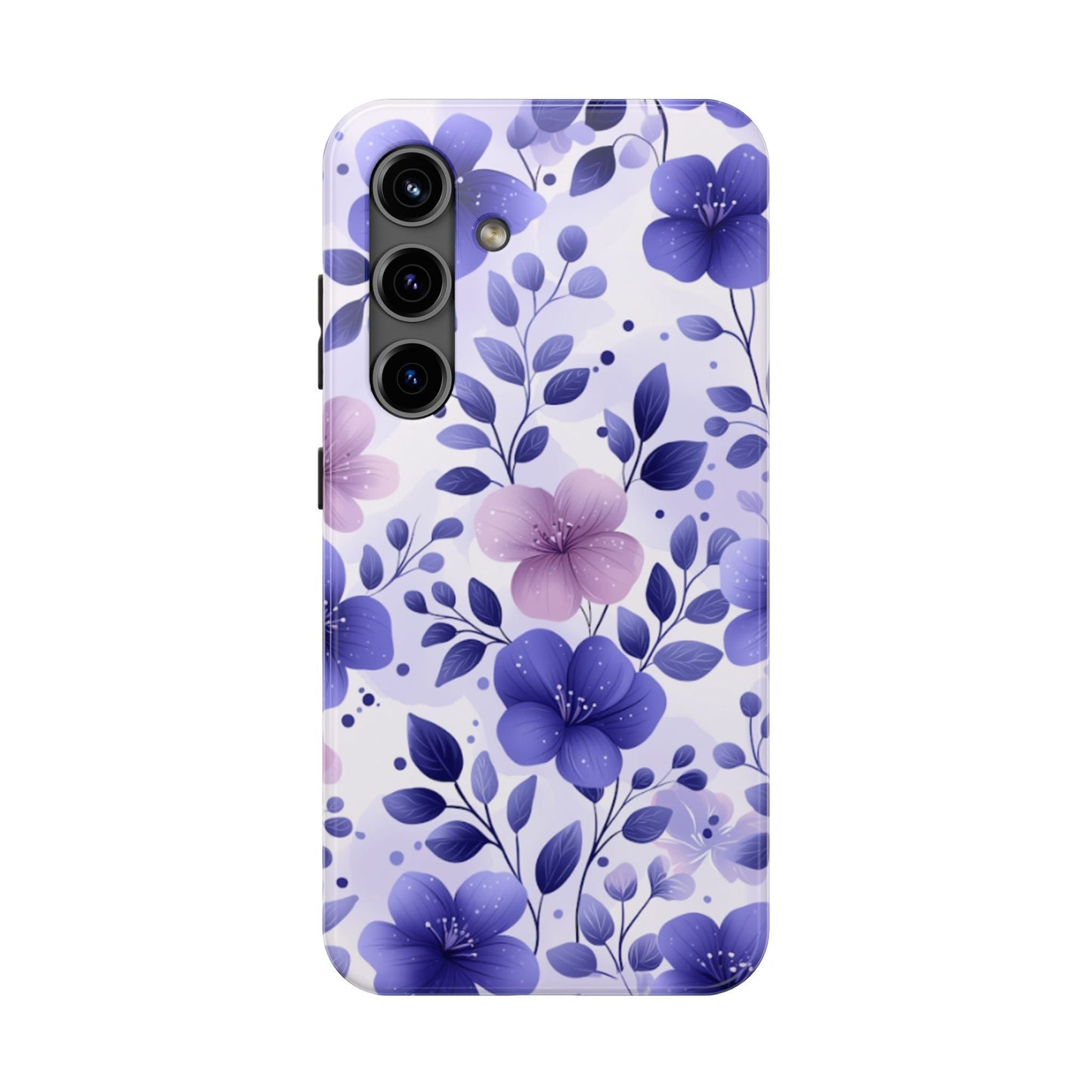 Purple Floral Samsung Galaxy Case – Durable Protection with Elegant Flower Design - BOGO Cases