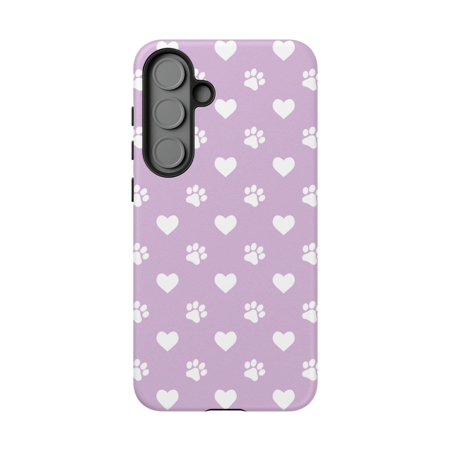 Purple Hearts & Paw Prints - Cute Pet Lover Samsung Galaxy Case - BOGO Cases
