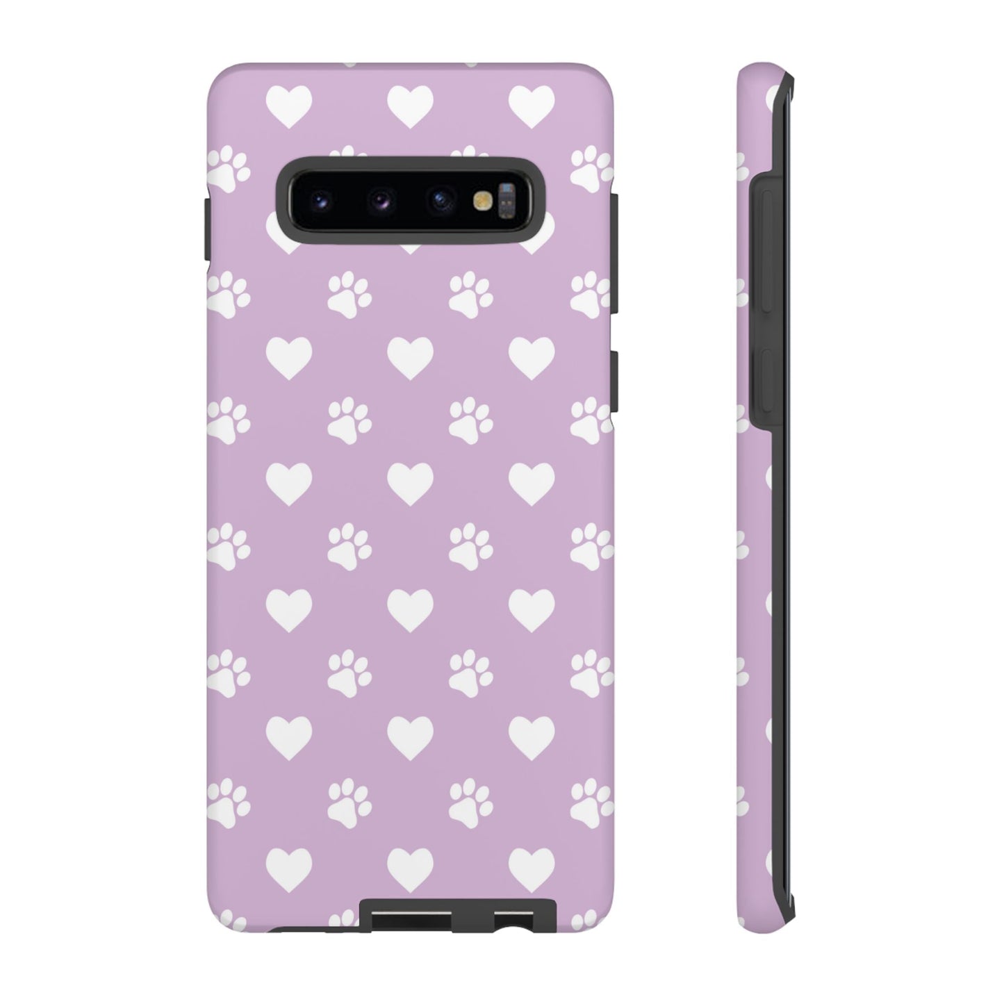 Purple Hearts & Paw Prints - Cute Pet Lover Samsung Galaxy Case - BOGO Cases